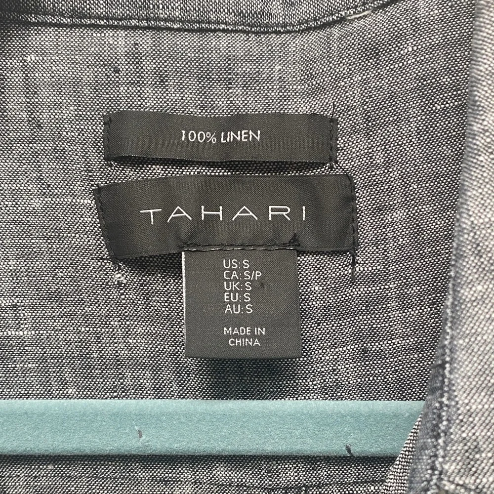Tahari - Gray Linen Button-Down Dress!  Like NEW. Size S. - Picture 3 of 15